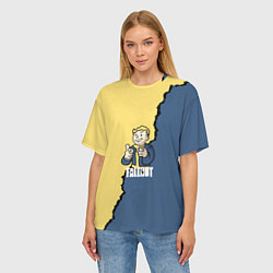 Футболка оверсайз женская Fallout logo boy, цвет: 3D-принт — фото 2