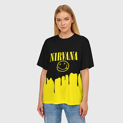 Футболка оверсайз женская Nirvana, цвет: 3D-принт — фото 2