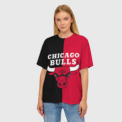 Футболка оверсайз женская Чикаго Буллз, цвет: 3D-принт — фото 2