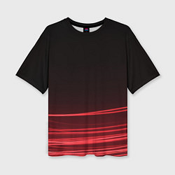 Женская футболка оверсайз Красное и Черное