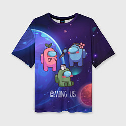 Женская футболка оверсайз Among Us Space