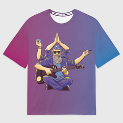 Футболка оверсайз женская БГ многорукий, цвет: 3D-принт