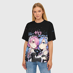 Футболка оверсайз женская Re:Zero, Рам и Рем, цвет: 3D-принт — фото 2