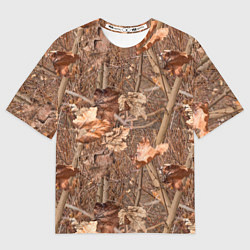Футболка оверсайз женская Осенняя маскировка листьями, цвет: 3D-принт