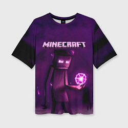 Женская футболка оверсайз Minecraft Слендермен