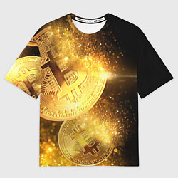 Футболка оверсайз женская БИТКОИН ЗОЛОТО BITCOIN GOLD, цвет: 3D-принт