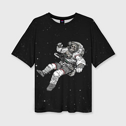 Футболка оверсайз женская Скелет Космонавт, цвет: 3D-принт