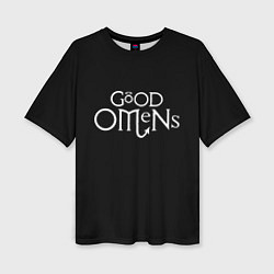 Женская футболка оверсайз GOOD OMENS БЛАГИЕ ЗНАМЕНИЯ КРЫЛЬЯ