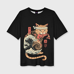 Женская футболка оверсайз Cat Wave
