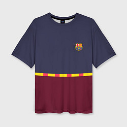 Женская футболка оверсайз FC Barcelona Flag and team Logo 202122