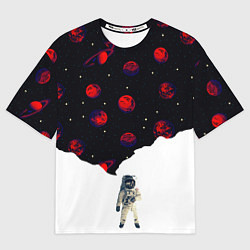 Женская футболка оверсайз Мысли космонавта про космос