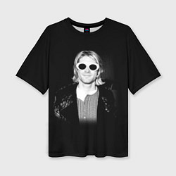 Женская футболка оверсайз Курт Кобейн в Очках Nirvana