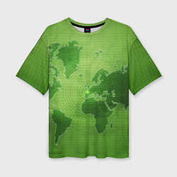 Женская футболка оверсайз Карта мира