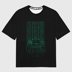 Футболка оверсайз женская Геймпад геймера матрица, цвет: 3D-принт