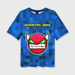 Женская футболка оверсайз Geometry Dash