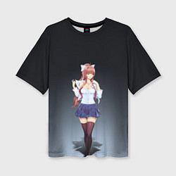 Футболка оверсайз женская Doki Doki Literature Club Monika Z, цвет: 3D-принт
