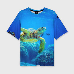 Футболка оверсайз женская Морская черепаха, цвет: 3D-принт