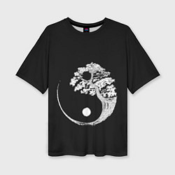 Футболка оверсайз женская Yin and Yang Bonsai Tree, цвет: 3D-принт