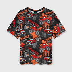 Футболка оверсайз женская MONSTER TRUCK RED, цвет: 3D-принт