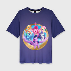 Женская футболка оверсайз Pony team