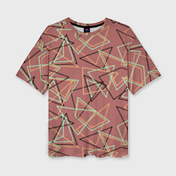 Женская футболка оверсайз Террактовый геометрический
