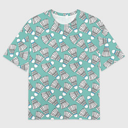 Женская футболка оверсайз Воланы на ментоловом