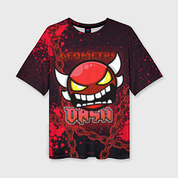 Футболка оверсайз женская Geometry Dash: Red Evil, цвет: 3D-принт