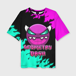 Футболка оверсайз женская Geometry Dash, цвет: 3D-принт