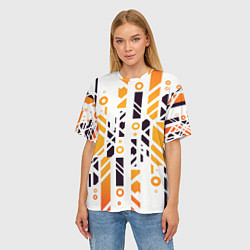 Футболка оверсайз женская Абстракция маршрут, цвет: 3D-принт — фото 2