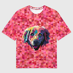 Футболка оверсайз женская Радужный пёсель, цвет: 3D-принт