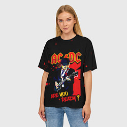 Футболка оверсайз женская ARE YOU REDY? ACDC, цвет: 3D-принт — фото 2
