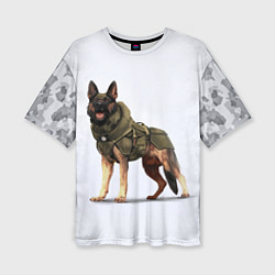 Женская футболка оверсайз Служебная собака К9 K9