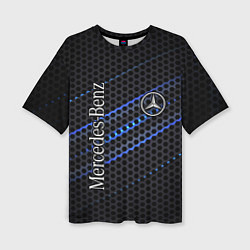 Футболка оверсайз женская MERCEDES LOGO NEON, цвет: 3D-принт