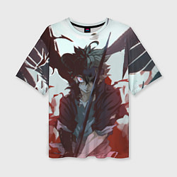 Футболка оверсайз женская Аста в режиме демона черный клевер, цвет: 3D-принт