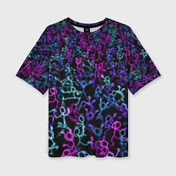 Женская футболка оверсайз Neon Rave Party