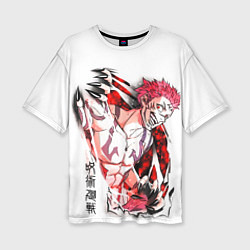 Футболка оверсайз женская Вырывающийся Сукуна, Магическая битва, цвет: 3D-принт
