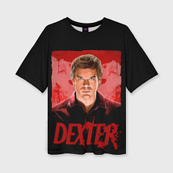 Женская футболка оверсайз Dexter Декстер портрет постер