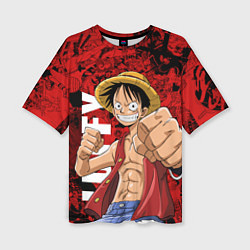 Женская футболка оверсайз Манки Д Луффи, One Piece