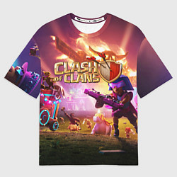 Женская футболка оверсайз CLASH OF CLANS СТОЛКНОВЕНИЕ КЛАНОВ