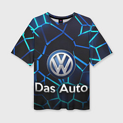 Женская футболка оверсайз Volkswagen слоган Das Auto