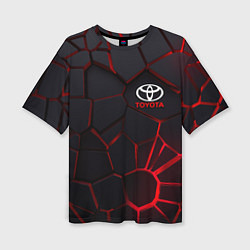 Женская футболка оверсайз Тойота 3D плиты с подсветкой