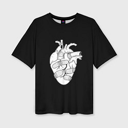 Женская футболка оверсайз Раненное-сердце