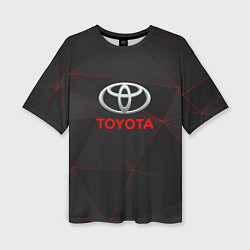 Женская футболка оверсайз Toyota Тонкие линии неона