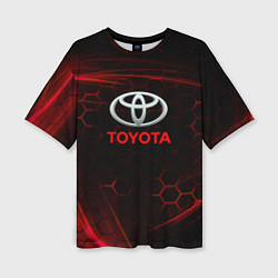 Женская футболка оверсайз Toyota Неоновые соты