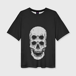 Женская футболка оверсайз Terrible Skull