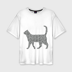 Женская футболка оверсайз QR - кот