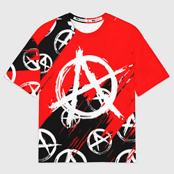 Футболка оверсайз женская Анархия гражданская оборона ПАТТЕРН, цвет: 3D-принт