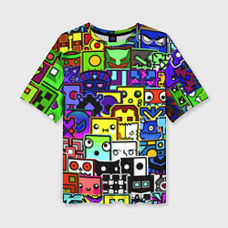 Женская футболка оверсайз Geometry Dash: All Skins