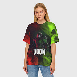 Футболка оверсайз женская Doomguy Doom, цвет: 3D-принт — фото 2