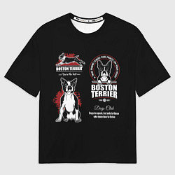 Футболка оверсайз женская Бостон-Терьер Boston Terrier, цвет: 3D-принт